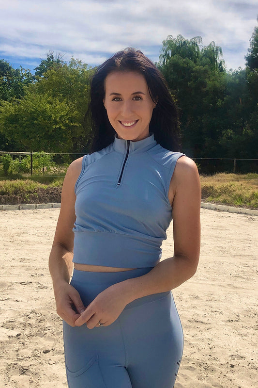 Sleeveless Crop Top - Titanium Grey